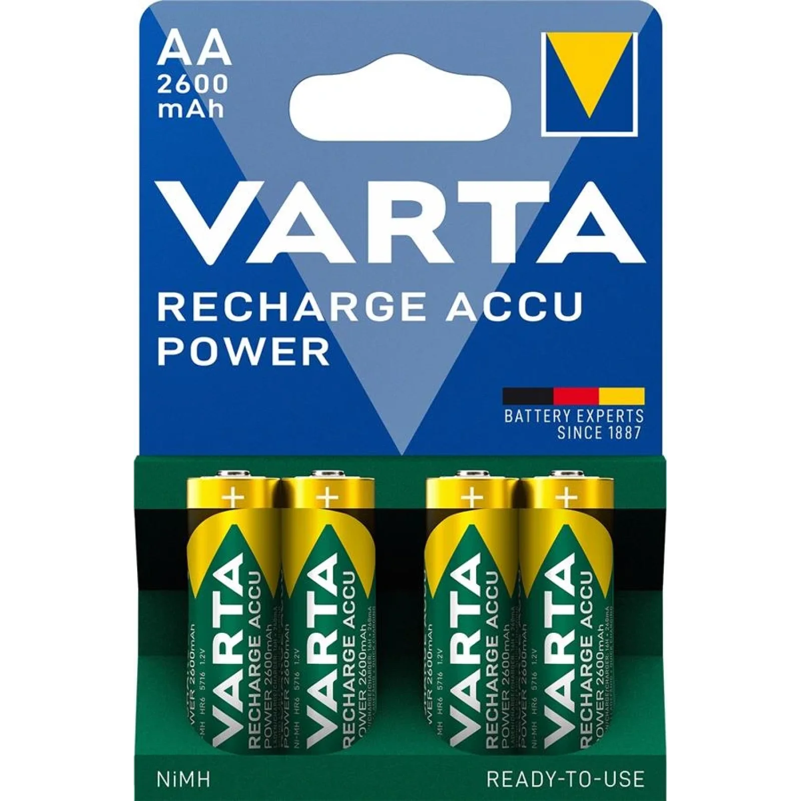 Акумулятор VARTA NI-MH Power AA 2600 мАч, 4 шт., 05716101404 UA