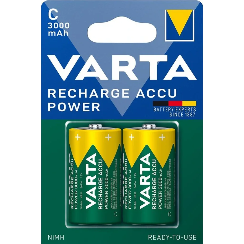 Акумулятор VARTA RECHARGEABLE ACCU C 3000mAh BLI 2 NI-MH (READY 2 USE), 56714101402 UA