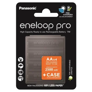 Акумулятор Panasonic Eneloop NI-MH Pro AA 2500 4 шт, з кейсом для зберігання, BK-3HCDEC4CP