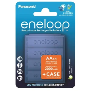 Акумулятор Panasonic Eneloop NI-MH AA 2000 мАг, 4 шт, з кейсом для зберігання, BK-3MCDEC4CP UA
