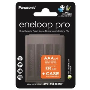 Акумулятор Panasonic Eneloop NI-MH Pro AAA 930 4 шт, з кейсом для зберігання, BK-4HCDEC4CP UA