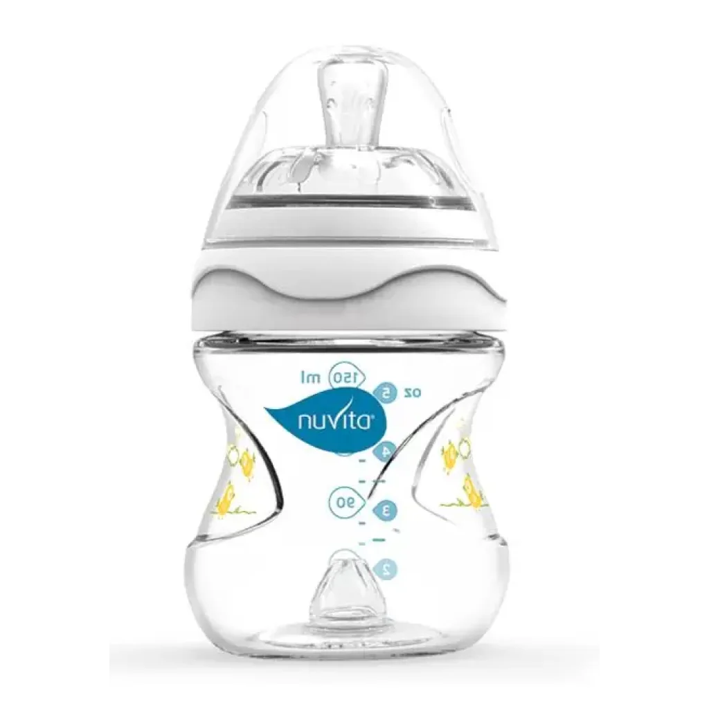 Пляшка для годування Nuvita Mimic 150мл, 0міс+, антиколікова, білий (NV6010White) UA