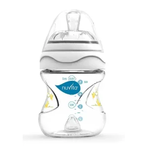 Пляшка для годування Nuvita Mimic 150мл, 0міс+, антиколікова, білий (NV6010White) UA
