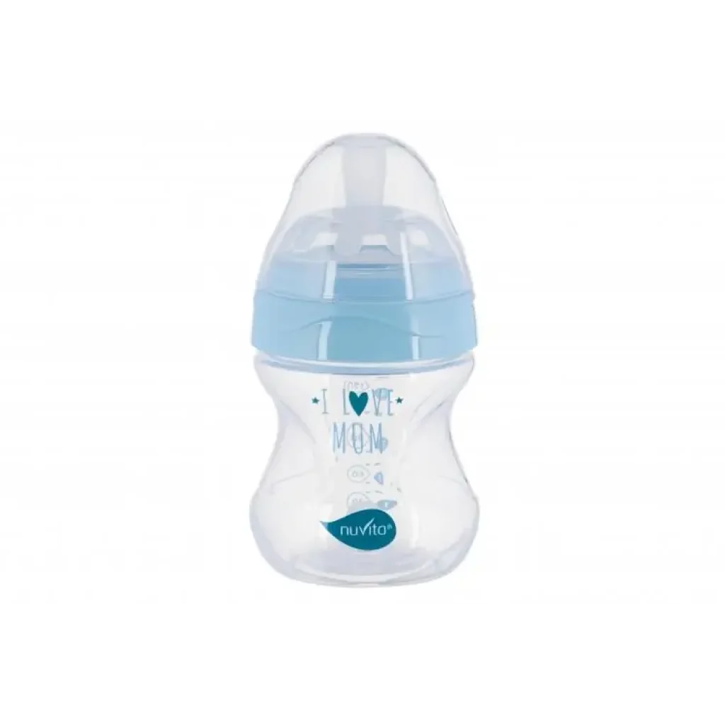 Пляшка для годування Nuvita Mimic Collection 150мл, 0міс+, антиколікова, блакитний (NV6011AZZURO) UA