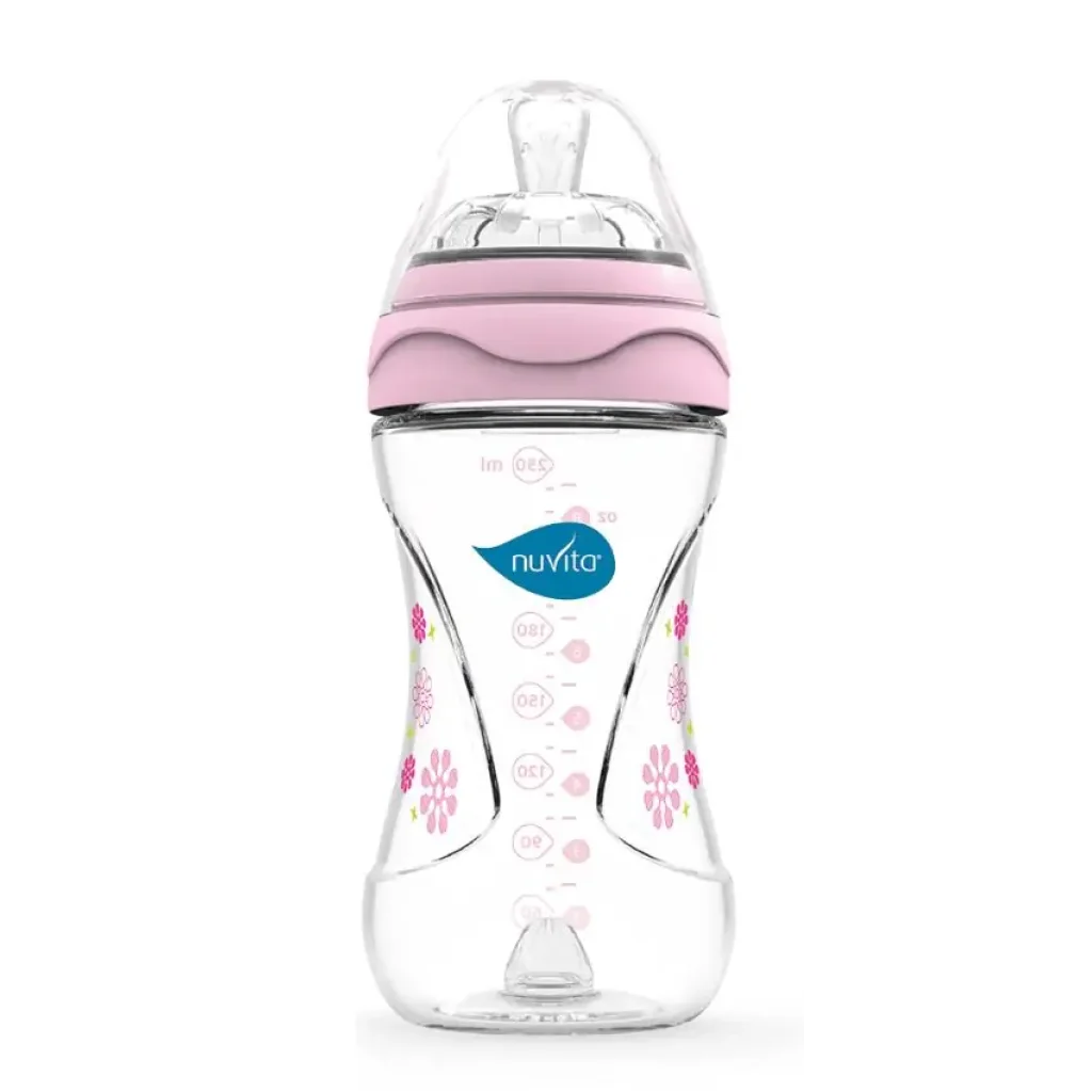 Пляшка для годування Nuvita Mimic 250мл, 3міс+, антиколікова, рожевий (NV6030Pink) UA