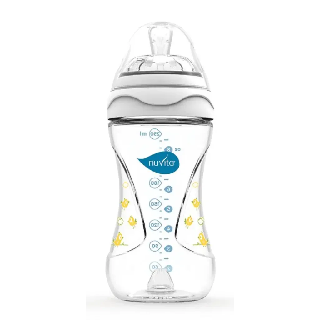 Пляшка для годування Nuvita Mimic 250мл, 3міс+, антиколікова, білий (NV6030White) UA