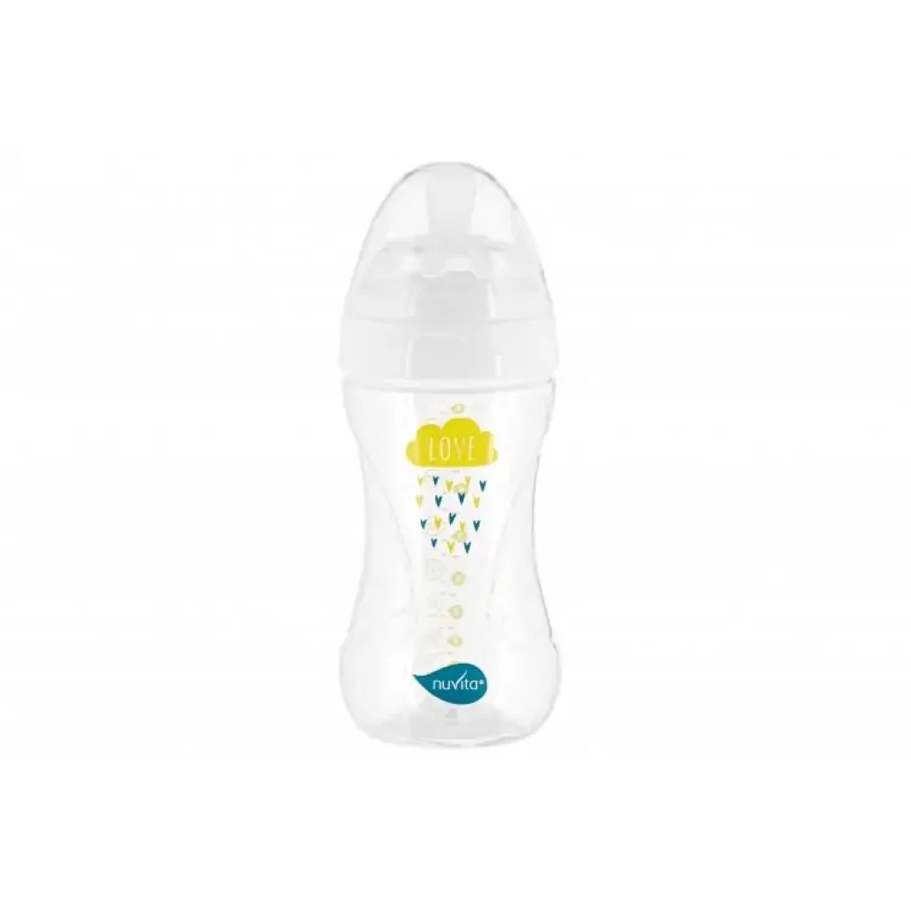 Пляшка для годування Nuvita Mimic Collection 250мл, 3міс+, антиколікова, білий (NV6031BIANCO) UA