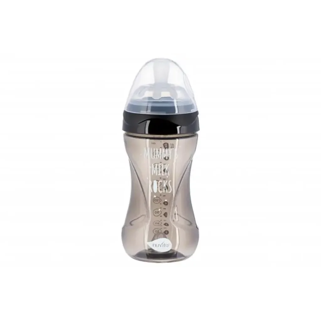 Пляшка для годування Nuvita Mimic Cool 250мл, 3міс+, антиколікова, чорний (NV6032BLACK) UA