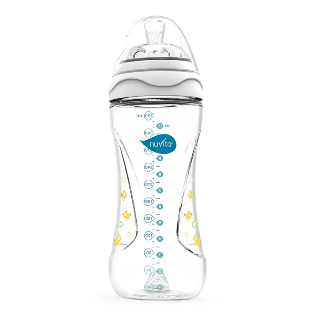 Пляшка для годування Nuvita Mimic 330мл, 4міс+, антиколікова, білий (NV6050White) UA