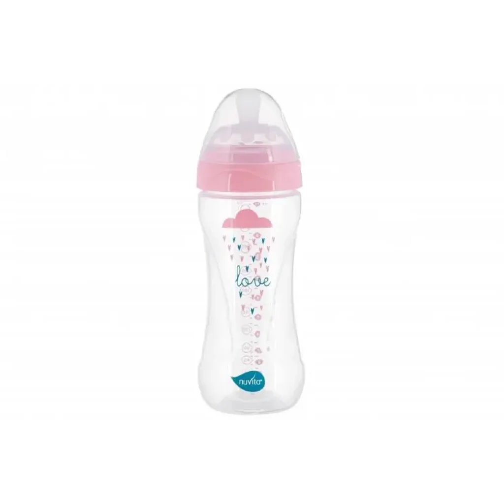 Пляшка для годування Nuvita Mimic Collection 330мл, 4міс+, антиколікова, рожевий (NV6051ROSA) UA