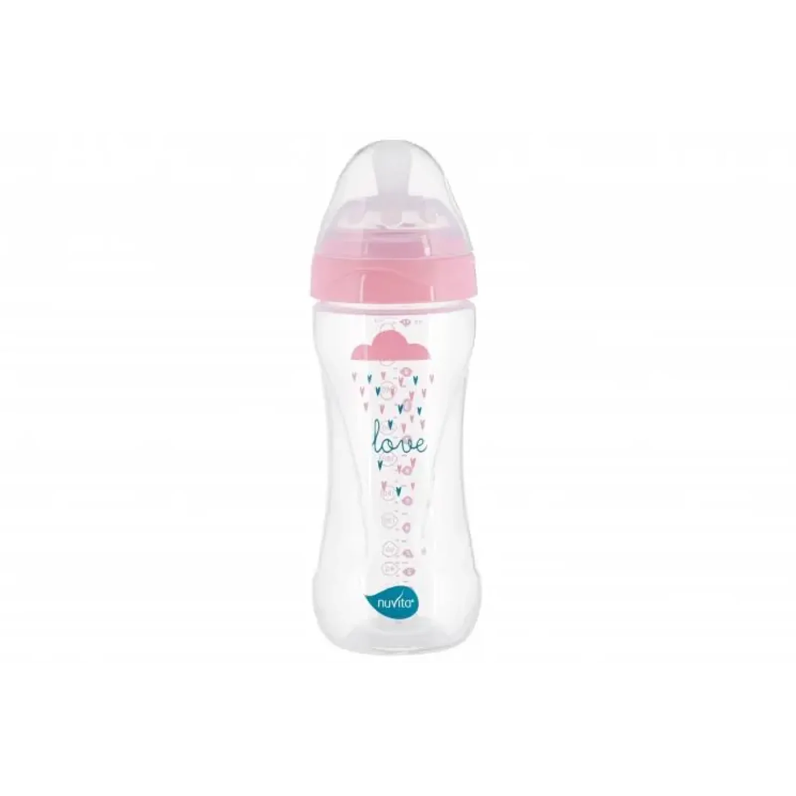 Пляшка для годування Nuvita Mimic Collection 330мл, 4міс+, антиколікова, рожевий (NV6051ROSA) UA