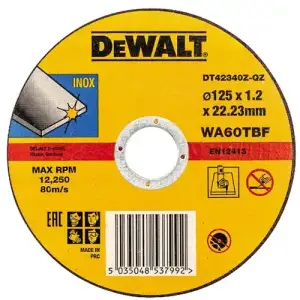 Диск відрізний DeWalt INOX по металу 125х1.2х22.23мм (DT42340Z) UA