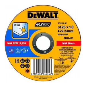 Диск відрізний DeWalt INOX FASTCUT по металу 125х1х22.23мм (DT43902) UA