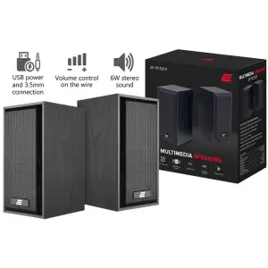Акустична система 2E PCS201, 2.0, USB, Black Wood, 2E-PCS201BK UA