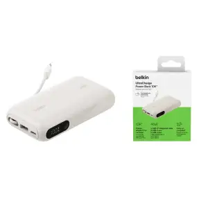 Зовнішній акумулятор Belkin 10000мА·год, 45Вт, з інтегрованим кабелем USB-C, пісочний (BPB029HQSA) UA