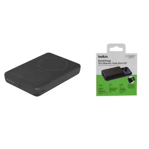 Зовнішній акумулятор Belkin 10000мА·год, 20Вт/Qi2 7.5Вт, Slim Magnetic Ring, чорний (BPD017HQBK) UA