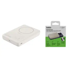 Зовнішній акумулятор Belkin 10000мА·год, 20Вт/Qi2 7.5Вт, Slim Magnetic Ring, пісочний (BPD017HQSA) UA