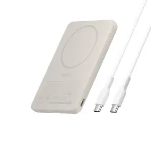 Зовнішній акумулятор Belkin 5000мА·год, 15Вт/Qi2 7.5Вт, Slim Magnetic Ring, пісочний (BPD020HQSA) UA