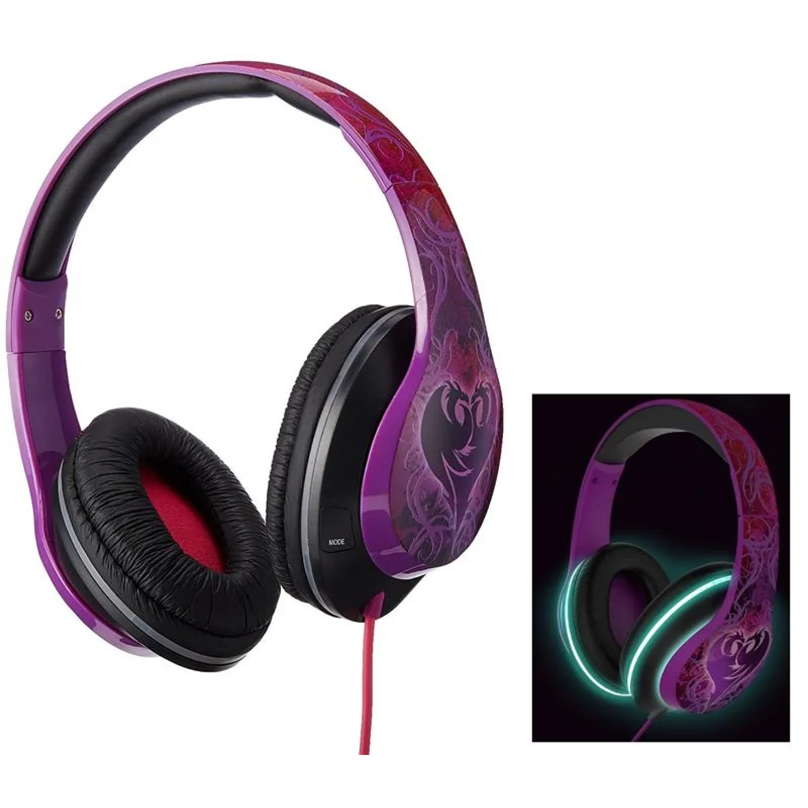 Навушники eKids/iHome Disney, Descendants, с подсветкой, Mic, DI-M52DE.FX UA