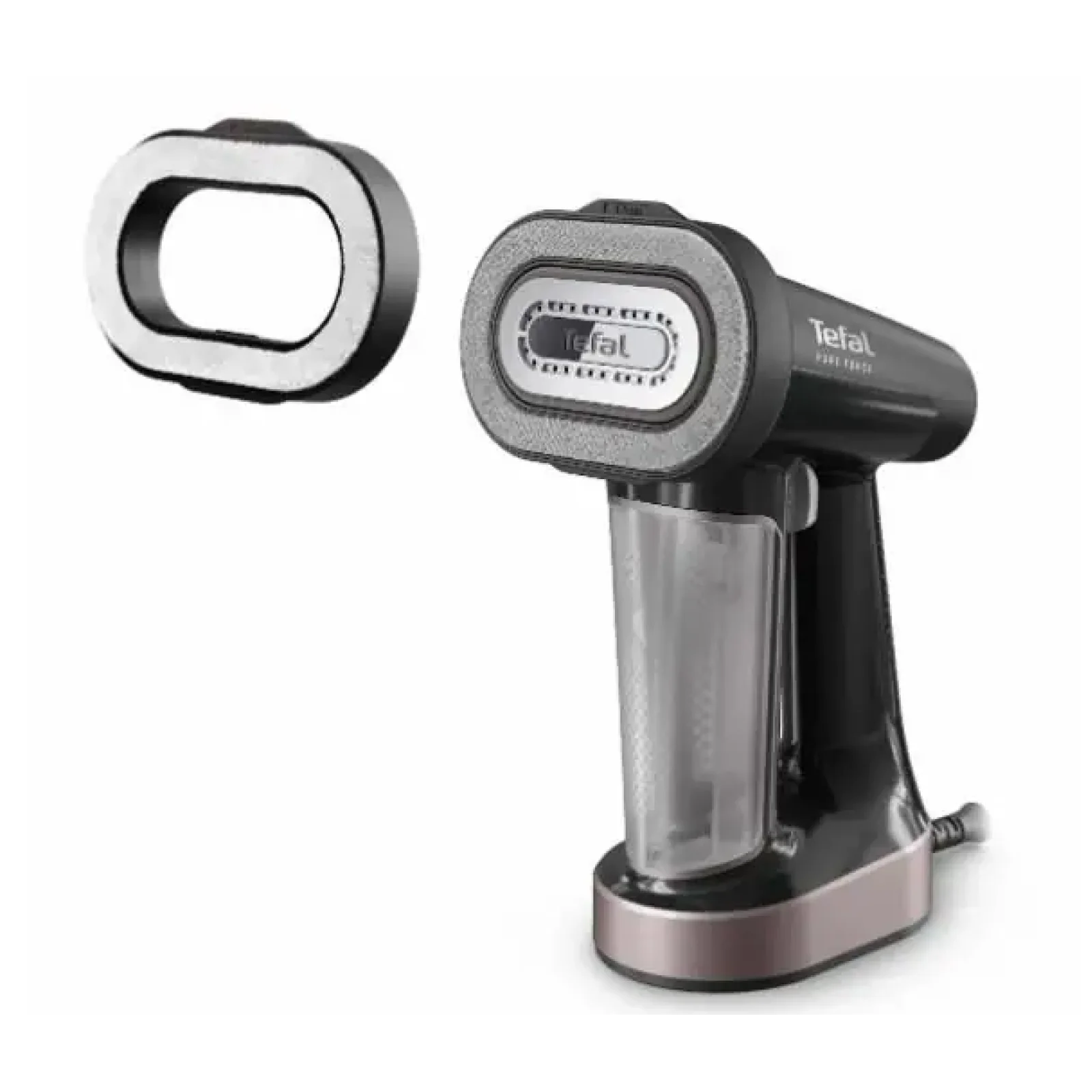 Відпарювач Tefal компактний Pure Force 3в1, 1800Вт, 180мл, постійна пара - 35гр, керам. підошва, чорно-рожевий (DT8765E0) UA