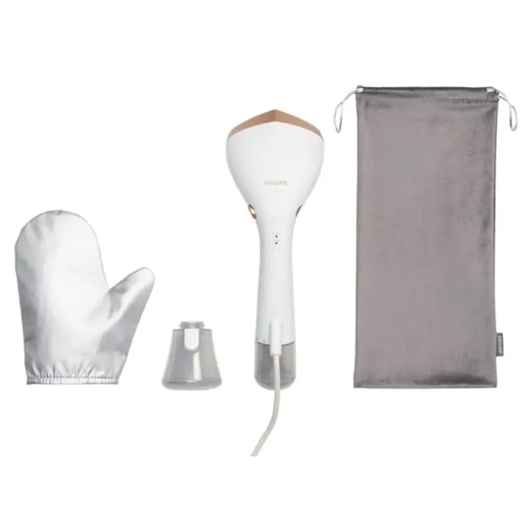 Відпарювач Philips компактний Series 7000, 1500Вт, 100 и 200мл, паровий удар -28гр, рукавичка, чохол, нерж. сталь, білий (STH7030/10) UA