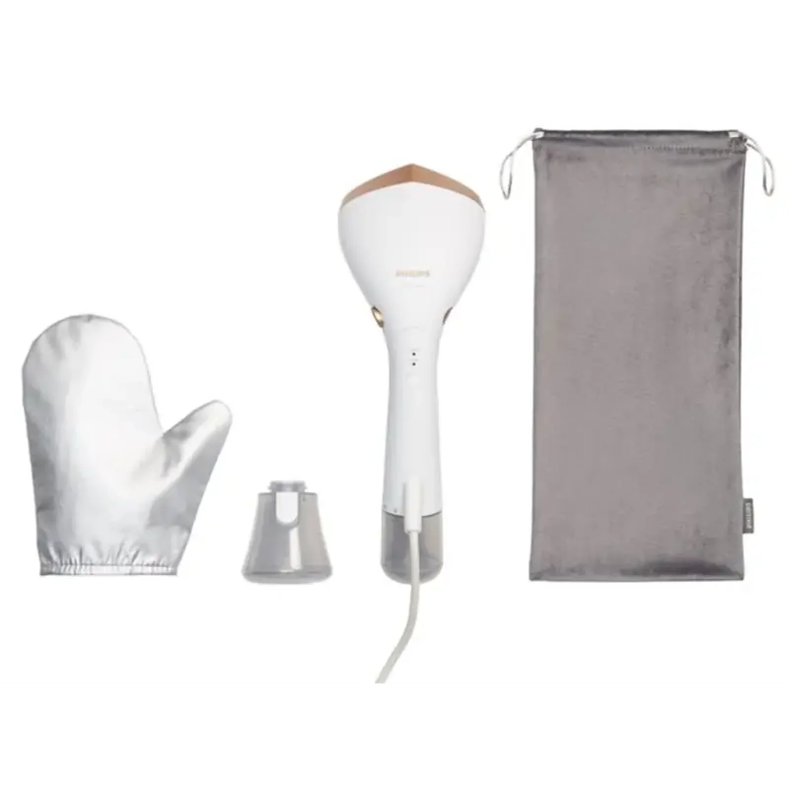 Відпарювач Philips компактний Series 7000, 1500Вт, 100 и 200мл, паровий удар -28гр, рукавичка, чохол, нерж. сталь, білий (STH7030/10) UA