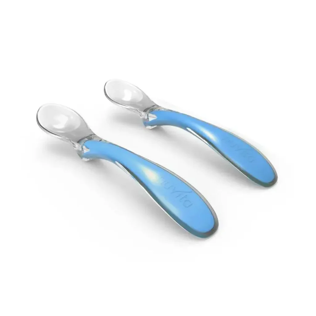 Дитяча ложечка Nuvita Easy Eating 6міс+, силіконова, 2шт, блакитний (NV8480Blue) UA