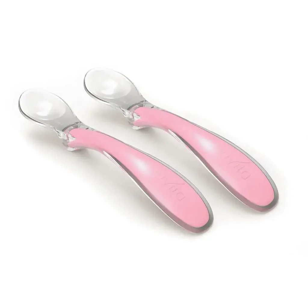 Дитяча ложечка Nuvita Easy Eating Cool 6міс+, силіконова, 2шт, рожевий (NV8480COOLPINK) UA