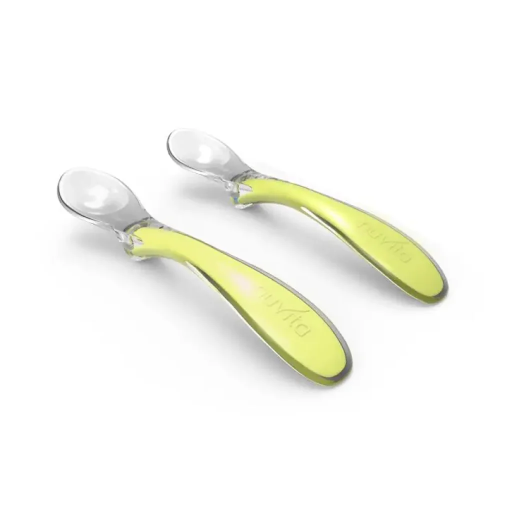 Дитяча ложечка Nuvita Easy Eating 6міс+, силіконова, 2шт, салатовий (NV8480Lime) UA