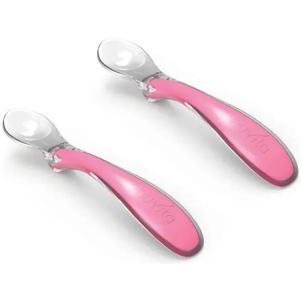 Дитяча ложечка Nuvita Easy Eating 6міс+, силіконова, 2шт, рожевий (NV8480Pink) UA