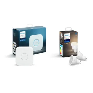 Набір Philips Hue (Bridge, лампа GU10 White 2шт), BRIDGE+GU10W_2P UA