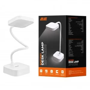 Лампа настільна з акумулятором 2E 5Вт 5000K 1200мАг USB-A без БЖ білий (2E-DL1216) UA