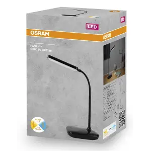 Лампа настільна OSRAM Panan DISK SQ 12W 3000К 4000К 6500К з димером, чорний (4099854475153) UA