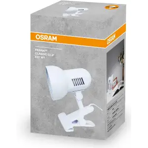 Лампа настільна OSRAM Panan CLASSIC CLIP E27, білий (4099854475931) UA