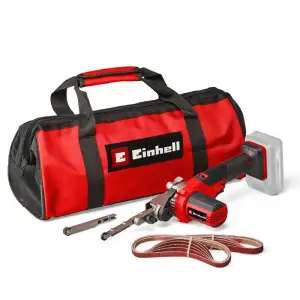 Напилок стрічковий акумуляторний Einhell TE-BF 18 Li - Solo PX 18В 2 насадки 9/13мм 250-1700м/хв 457мм сумка 1.13кг без АКБ та ЗП (4461000) UA
