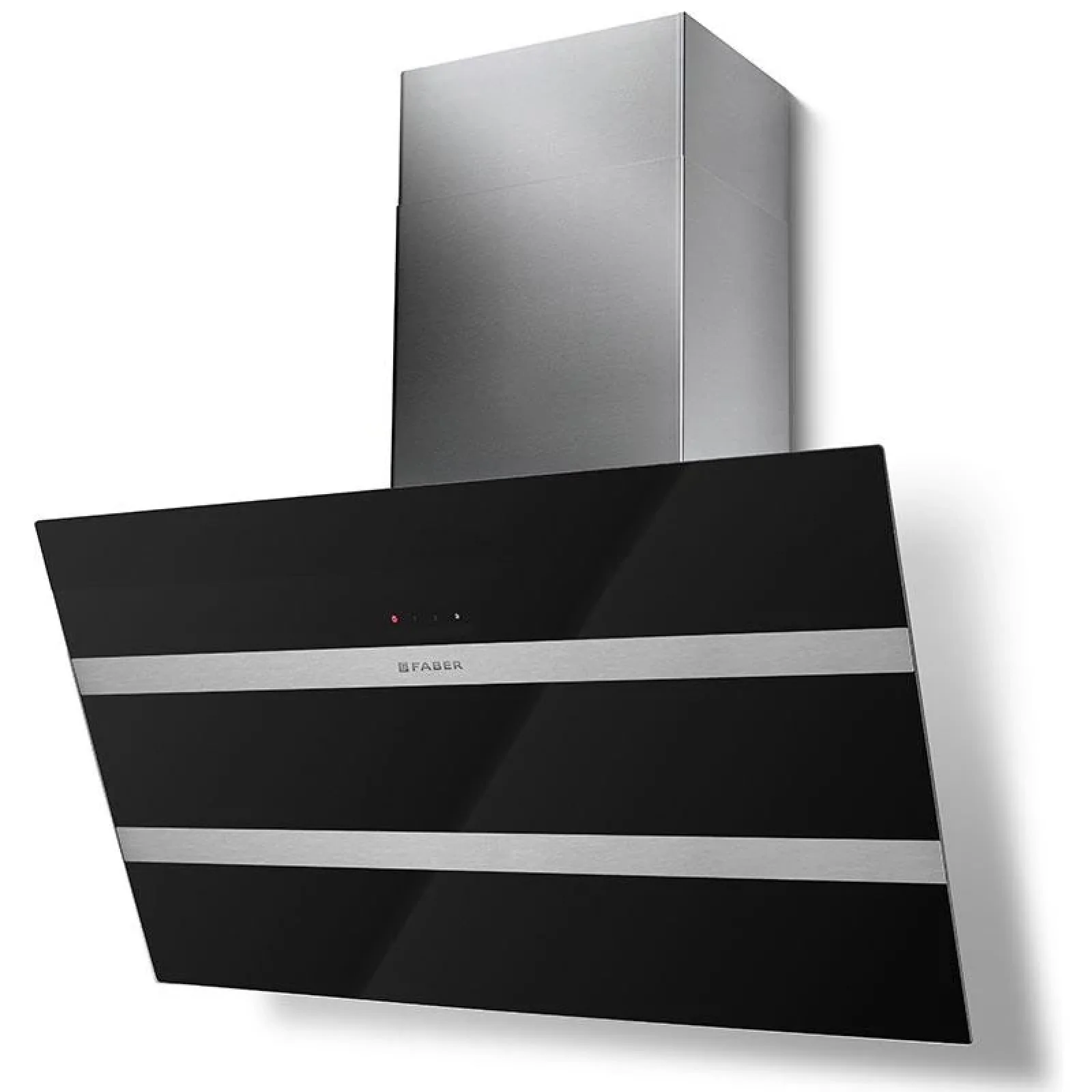 Витяжка Faber похила, 80см, 1219м3ч, Steelmax Ev8 Led Bk A80, чорний+нерж, 330.0538.526 UA