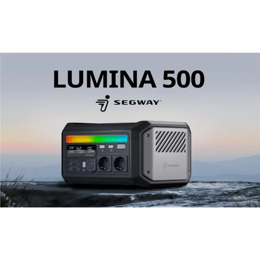 Портативна електростанція Segway LUMINA 500, 600 Вт (R-Drive 1200 Вт), 512 Вт/год, IPX3, BT, Interactive Ambient Light, швидка зарядка, AA.20.01.01.0004 UA