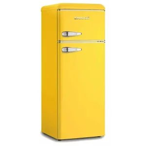 Холодильник Snaige з верхн. мороз., 147.5x56х63, холод.відд.-166л, мороз.відд.-46л, 2дв., A++, ST, retro, жовтий (FR24SM-PRDH0E) UA