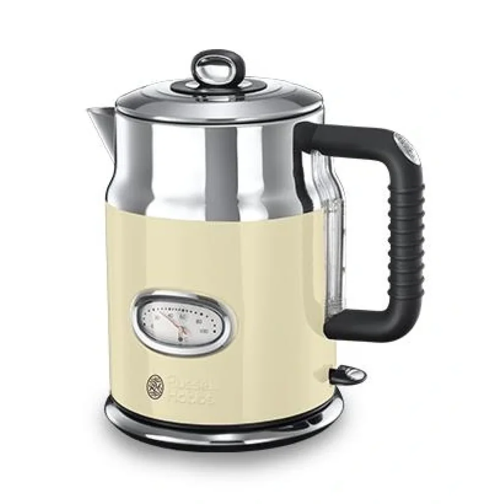 Электрочайник Russell Hobbs Retro , 1.7л, металл , бежево-серебристый, 21672-70 UA