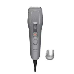 Машинка для стриження Philips Series 3000, від мережі, роторний мотор, насадок-3, сухе чищення, сталь, сіра (HC3721/15) UA
