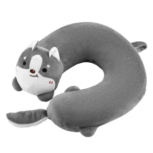Подушка для шиї ARDESTO Travel Grey Cat 28х28см, поліуретанова піна, поліефірне поліпропіленове волокно, сірий (ART3034NEP) UA