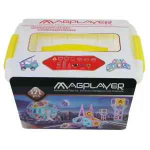 Конструктор Magplayer магнитный набор бокс 121 эл. MPT2-121 UA