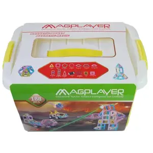 Конструктор Magplayer магнитный набор бокс 188 эл. MPT2-188 UA