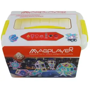 Конструктор Magplayer магнитный набор бокс 55 эл. MPT2-55 UA