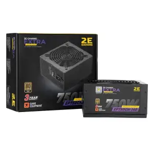Блок питания 2E GAMING EXTRA POWER (750W), >90%, 80+ Gold, 140mm, 1xMB 24pin(20+4), 1xCPU 8pin(4+4), 4xMolex, 6xSATA, 4xPCIe 8pin(6+2), Fully Modular, 2E-EP750GM-140 UA