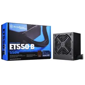 Блок живлення SilverStone Strider ESSENTIAL (550W), >85%, 80+ Bronze, 120mm, 1xMB 24pin(20+4), 1xCPU 8pin(4+4), 3xMolex, 6xSATA, 2xPCIe 8pin(6+2), SST-ET550-B UA