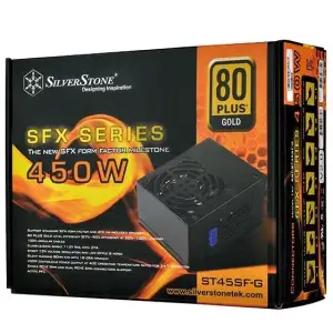 Блок живлення SilverStone Strider SFX (450W), >90%, 80+ Gold, 80mm, 1xMB 24pin(20+4), 1xCPU 8pin(4+4), 2xMolex, 3xSATA, 2xPCIe( 8pin(6+2)+6pin), Fully Modular, SST-ST45SF-G UA