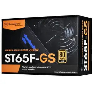 Блок живлення SilverStone Strider GOLD S (650W), 80+ Gold, 120mm, 1xMB 24pin(20+4), 1xCPU 8pin(4+4), 6xMolex, 3хSATA, 4xPCIe 8pin(6+2), Fully Modular, SST-ST65F-GS UA