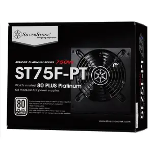 Блок живлення SilverStone Strider PLATINUM (750W), >92%, 80+ Platinim, 135mm, 1xMB 24pin(20+4), 2xCPU 8pin (8pin+8pin(4+4)), 6xMolex, 8xSATA, 4xPCIe 8pin(6+2),, SST-ST75F-PT UA