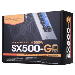 Блок живлення SilverStone Strider SFX (500W), >90%, 80+ Gold, 92mm, 1xMB 24pin(20+4), 1xCPU 8pin(4+4), 3xMolex, 6xSATA, 2xPCIe 8pin(6+2), Fully Modular, SST-SX500-G UA